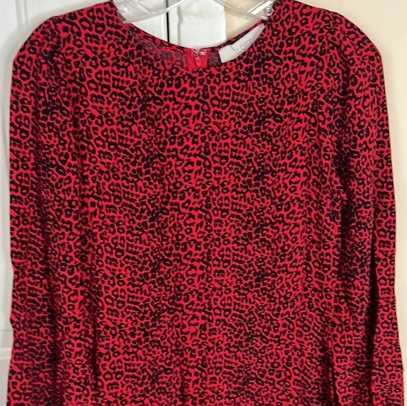 NWT! Loft Red Animal Print Dress - Picture 2 of 4